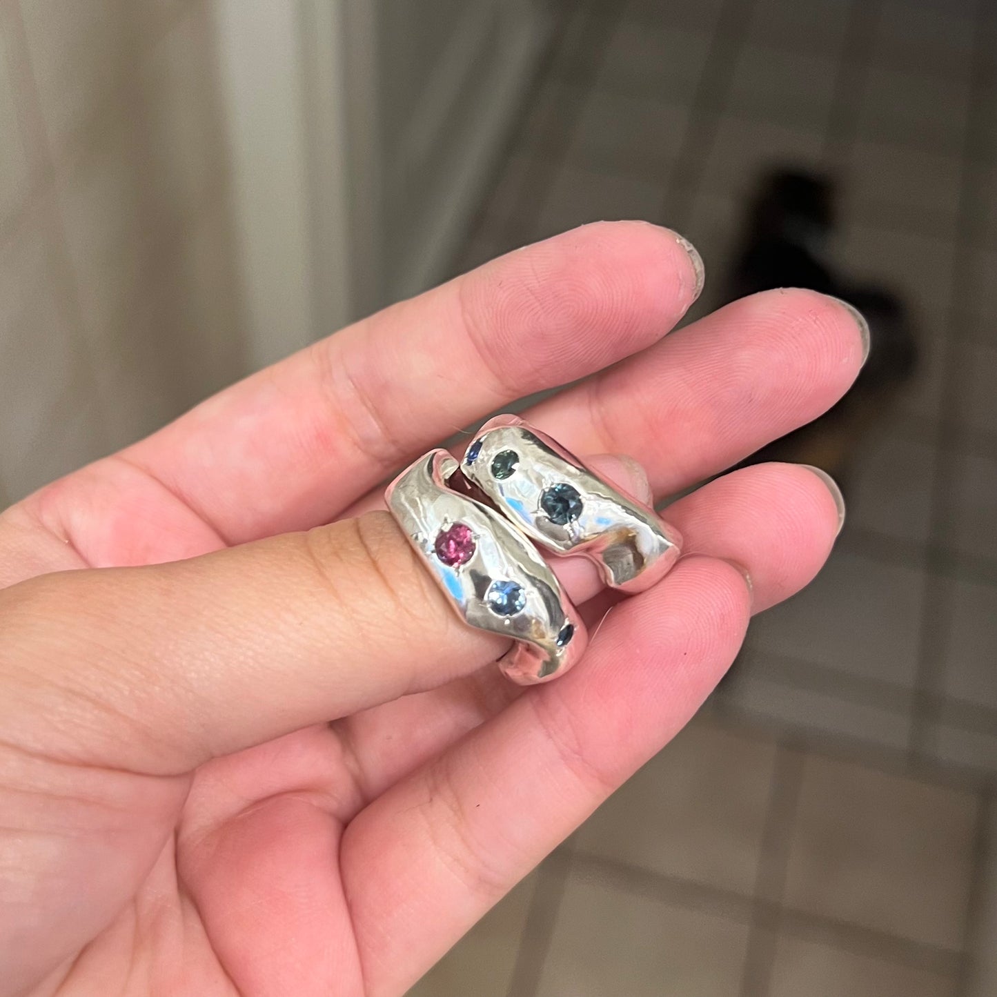 MADE TO ORDER Handmade Precious Triad Stone 925 Sterling Silver Ring